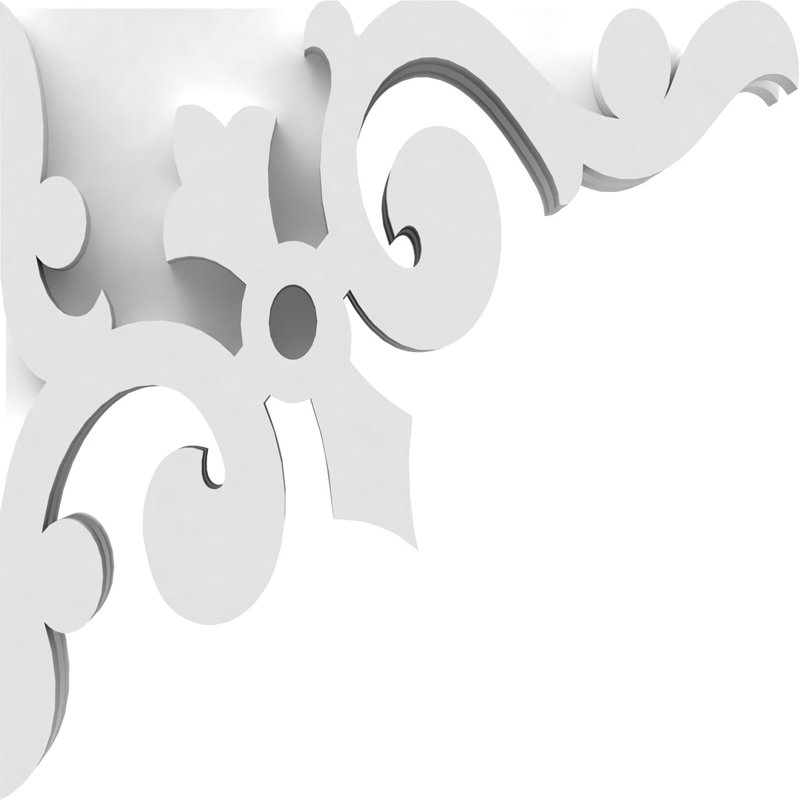 1 7/8"W X 6"D X 6"H Whitman Architectural Grade PVC Corbel, 6" H x 6" W x 1.875" D