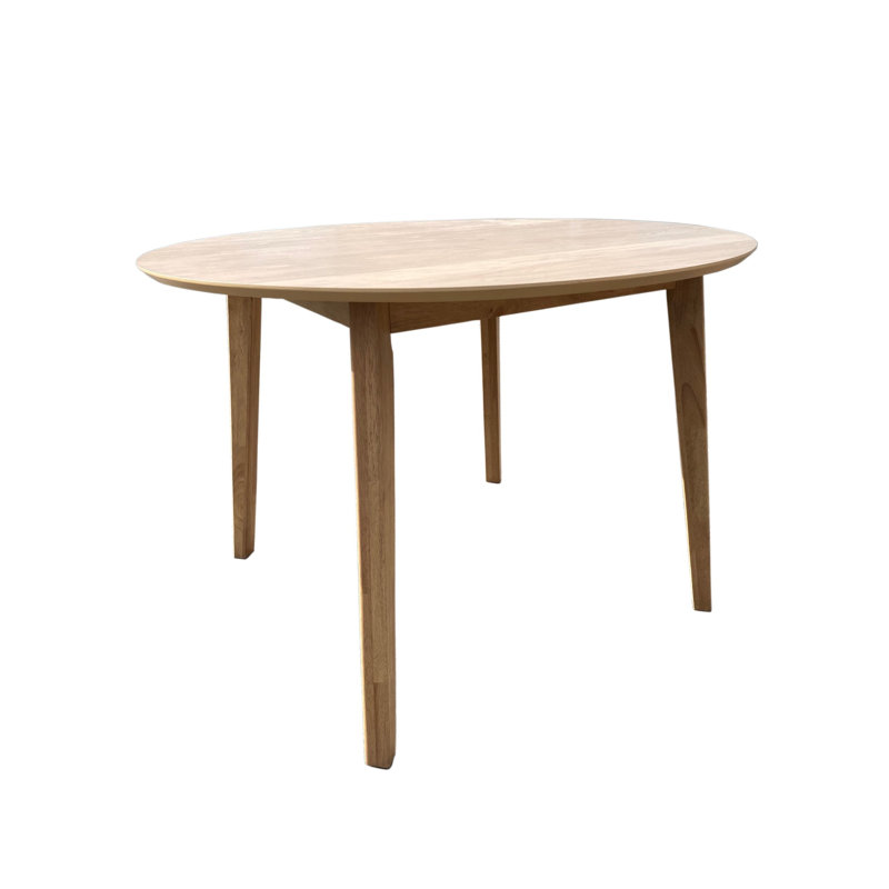 Charmain Oak Round Solid Wood Base Dining Table, Beige