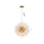 Lustre 16 lumières en laiton et acier inoxydable avec détails en cristal transparent