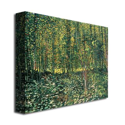 Wrapped Canvas Wall Art - Vincent Van Gogh 'Trees And Undergrowth, 1887' Wall Art for Living Room, Bedroom, or Office Décor - 35x47