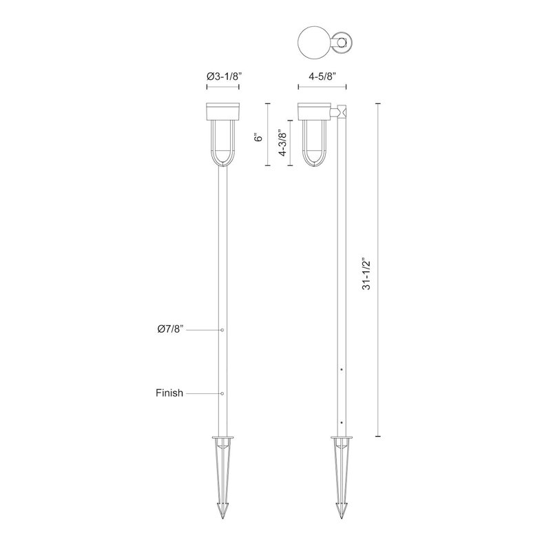Davy LED Pathway Light, 31.5" H x 3.125" W x 4.625" D, 18 W