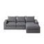 Canapé de 99 po sans méridienne avec méridienne, canapé modulaire rembourré en L de style moderne avec trois coussins, canapé rembourré en tissu Velours côtelé-2000739927-2000739925