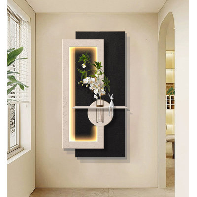 Lampe murale à DEL de style minimaliste avec des pots de plantes pour la culture de l'eau comme œuvres d'art suspendues