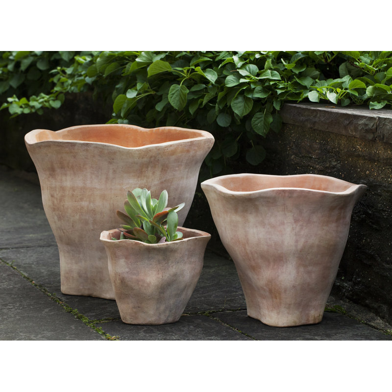 Dwyer Handmade Terracotta Pot Planter - Set of 3, 16.75" H x 19.75" W x 19.75" D