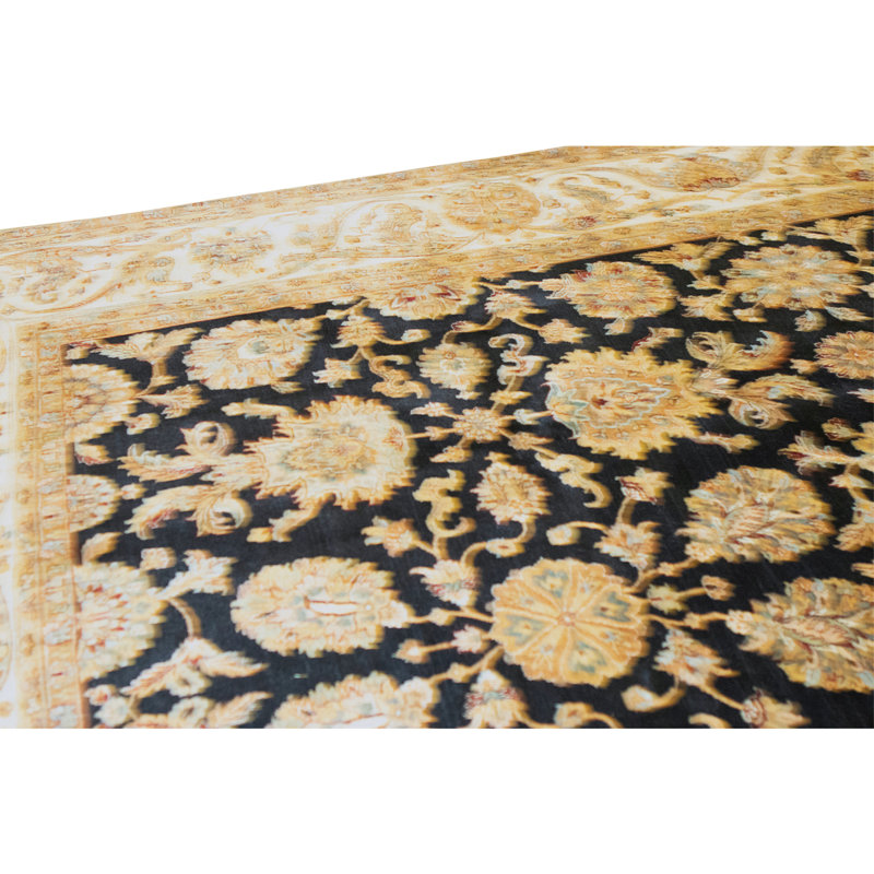Tapis rectangulaire en laine noué à la main
