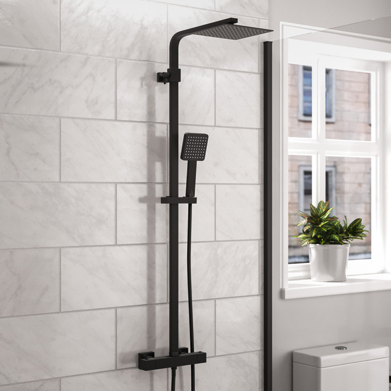 Culler Thermostatic Shower with Dual Shower Head, Matte Black