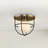 Avec 10.125 in. 1-Light Champagne Bronze Luxe Industrial Flush Mount