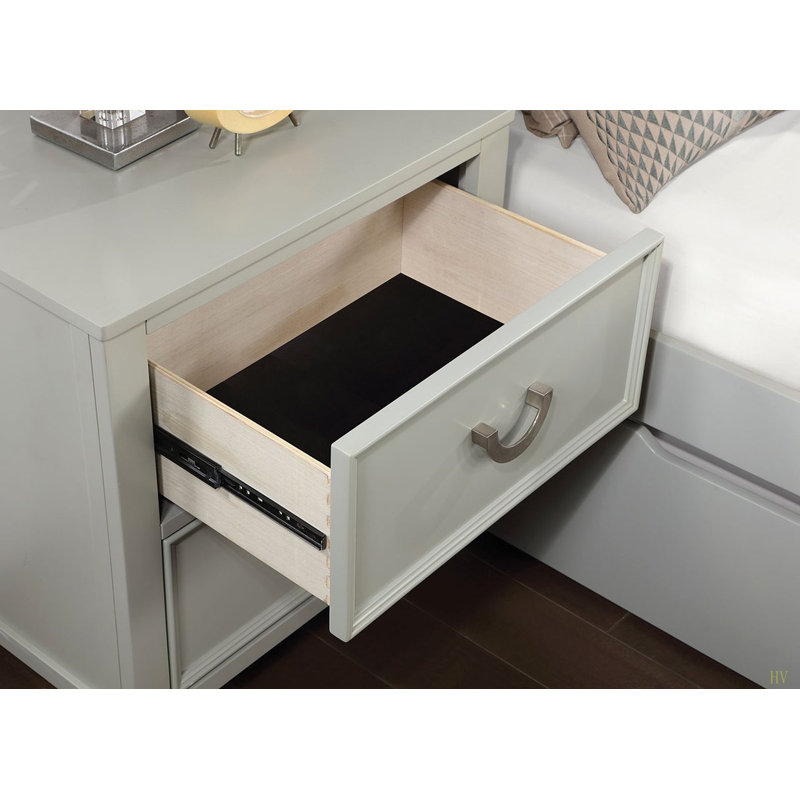 Poignées suspendues en bois massif pour table de chevet transitionnelle 1Pc, Gris