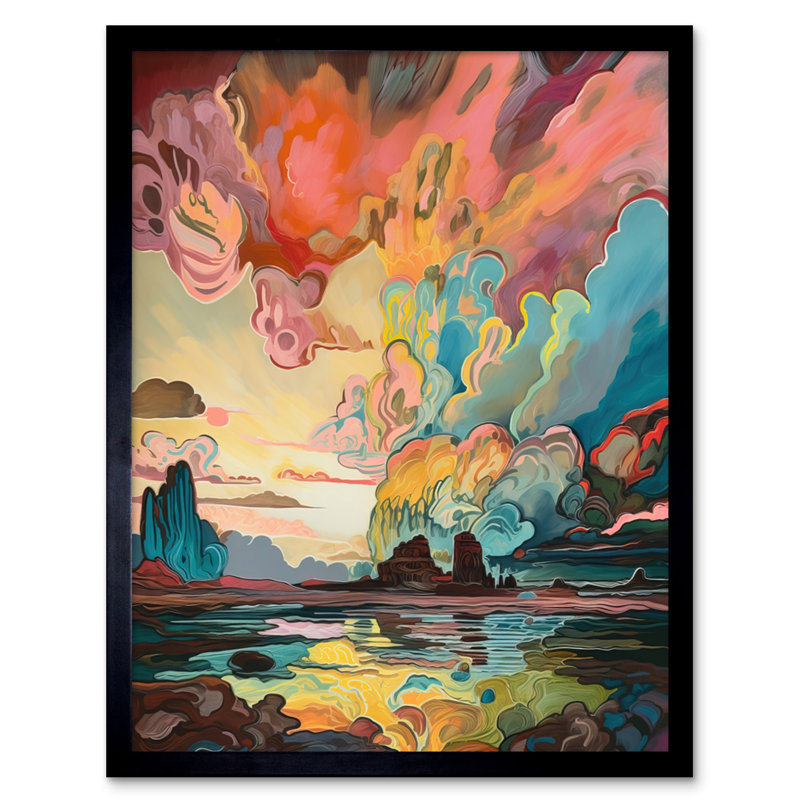 Van Gogh Inspired Atmospheric Clouds Over Mono Lake At Dawn - Single Picture Frame Print