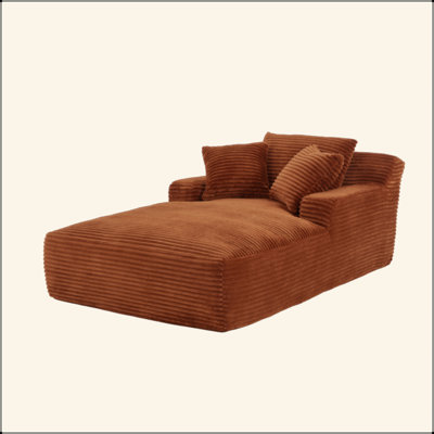 Oversized Chaise Lounge Chair Indoor, Corduroy Upholstered Modern Sofa Couch,No Assembly Required,Comfy Sleeper Sofa For Living Room,Office