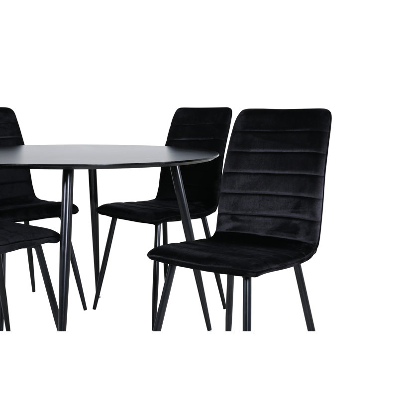Crigler 4 - Person Dining Set, Black, Black