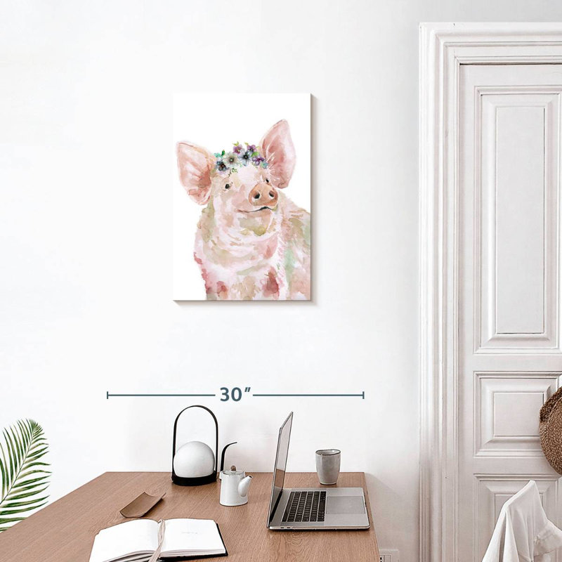 Brampt Flower Crown Pig, 24" H x 16" W