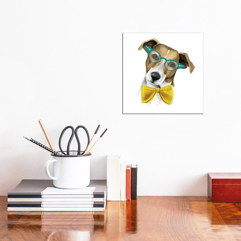 Vintage Pup II by Grace Popp - Wrapped Canvas Painting, 30.48 cm H x 30.48 cm W