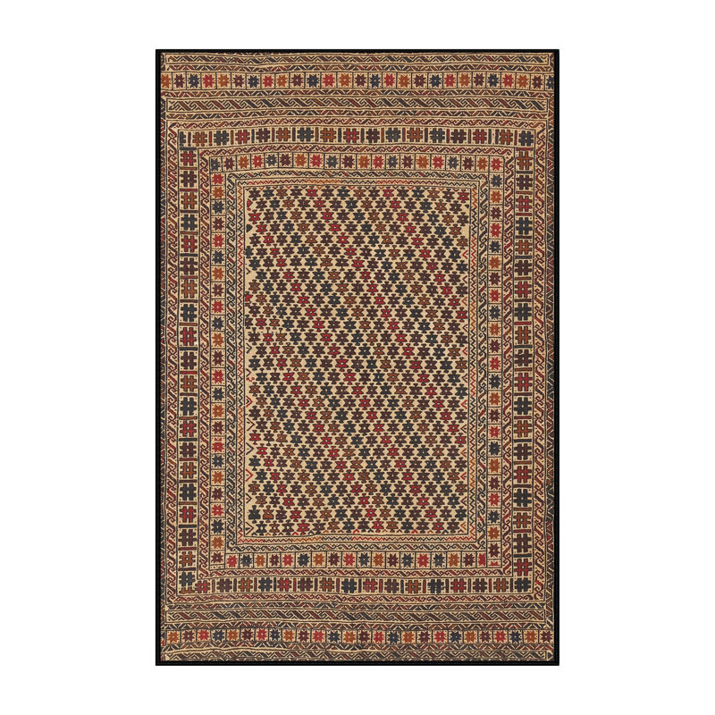 Tapis brun à motif oriental, Rectangle 5 pi x 7 pi