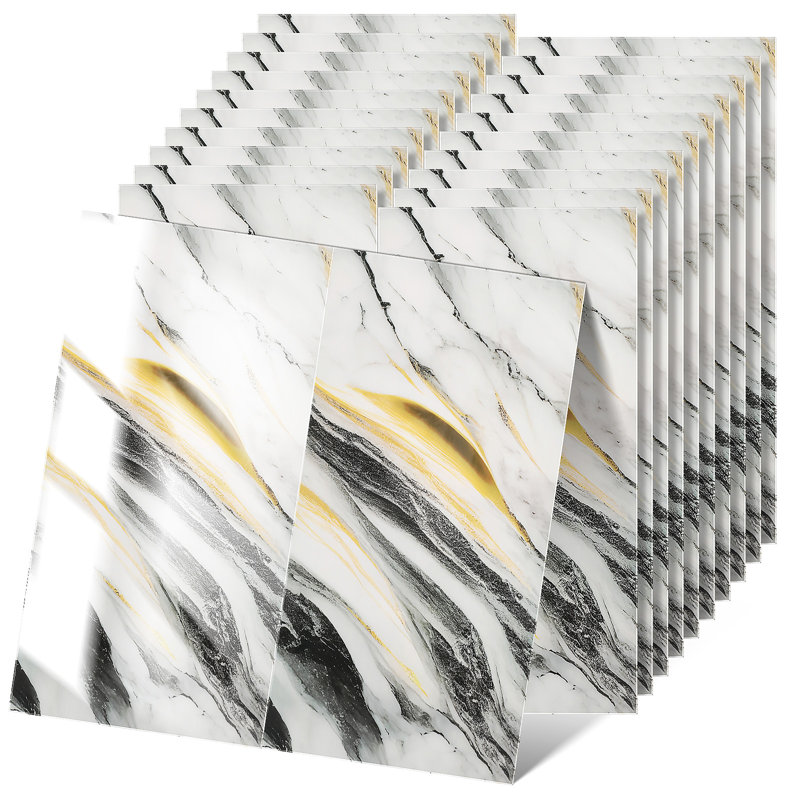 20 panneaux muraux: 30 x 60 cm dosseret imperméable pour la cuisine et la salle de bain, White/Dark Gray