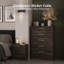 5 Drawer Dresser, Wood Storage Chest with Rose Gold Handles, Brown