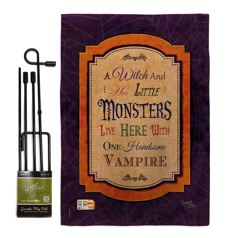 Ensemble de drapeaux 19 x 13 po Ariane Wicked & Handsome Fall Impressions, Noir / orange / brun clair