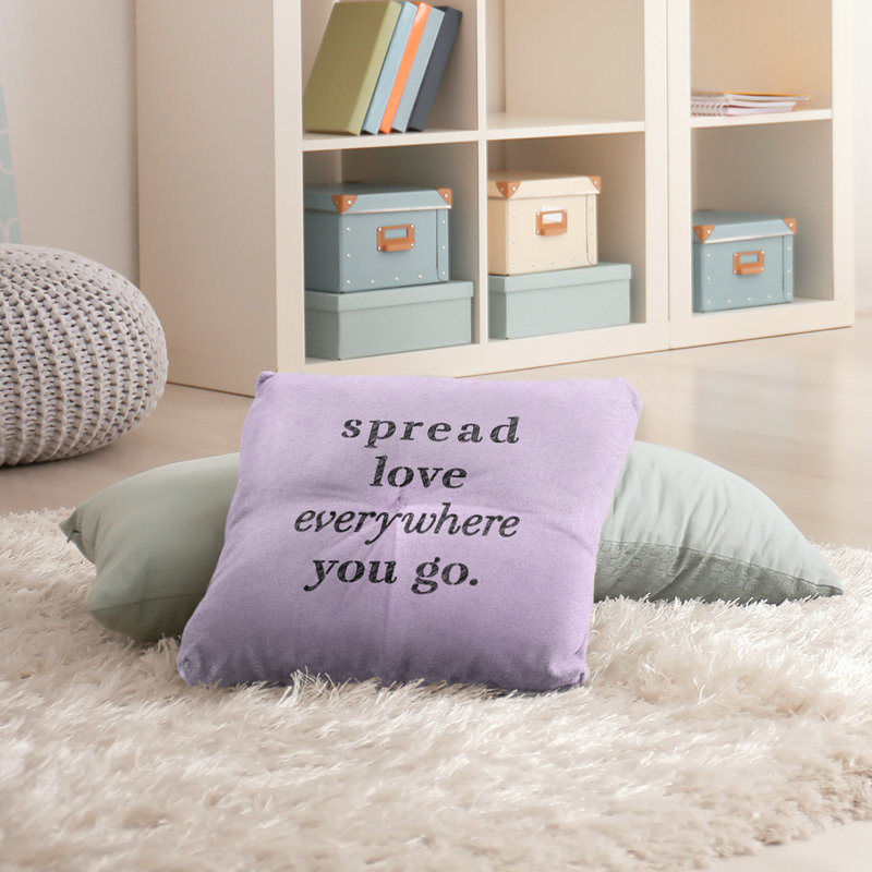 Coussin intérieur / extérieur Spread Love, Mauve / Noir, 30 po x 30 po