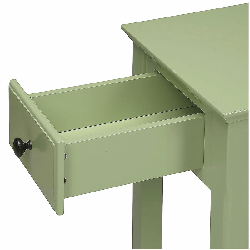 Table d'appoint vert clair avec tablette inférieure, Vert clair