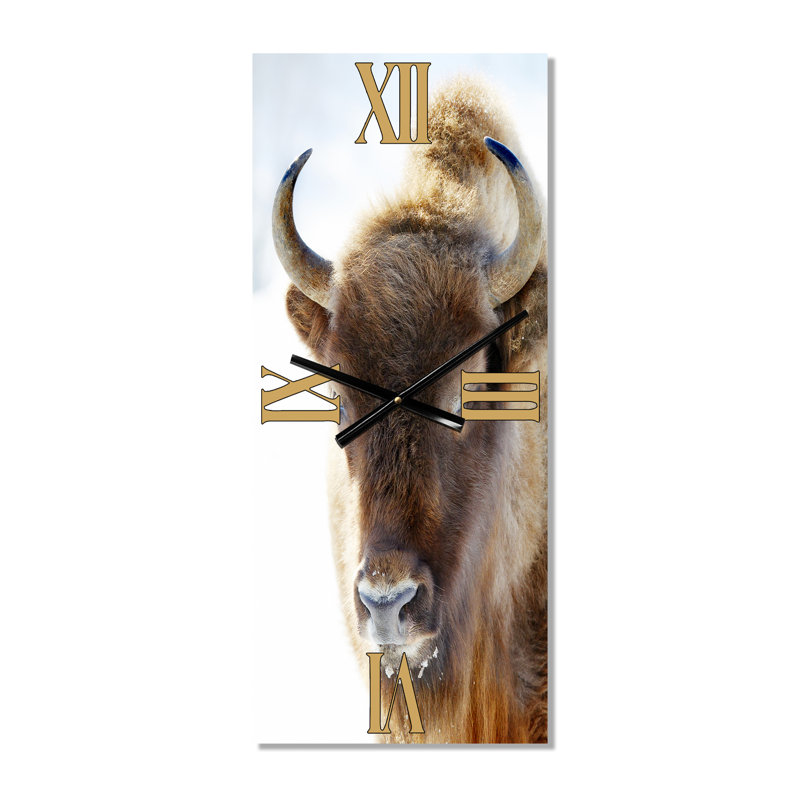 Horloge murale Portrait de bison sauvage, Grand
