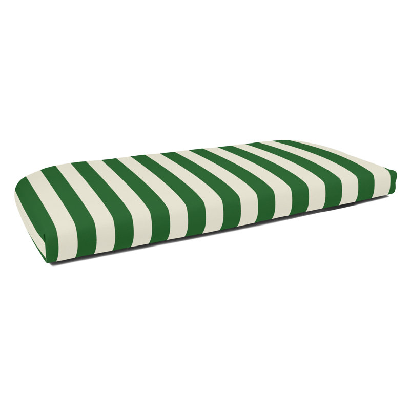 Casual Cushion Wicker Outdoor Bench Cushion, Striped Sunbrella Fade-Resistant for Wicker Settees, Garden Benches & Porch Swings, Reversible