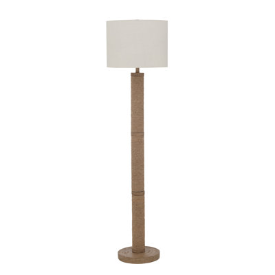 Chester Boho Coastal Floor Lamp with Rope Detailing & Drum Shade