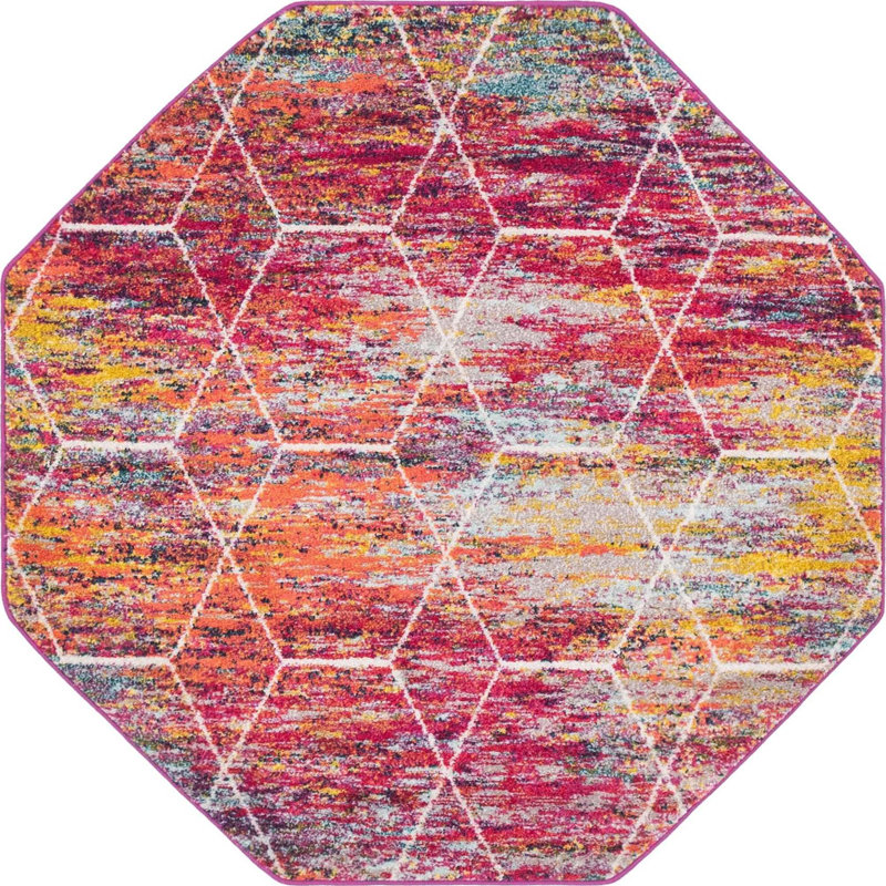 Geometric Indoor Rug, Octagon 5'3" x 5'3"