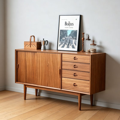 Simple and Retro Style Teak Sideboard