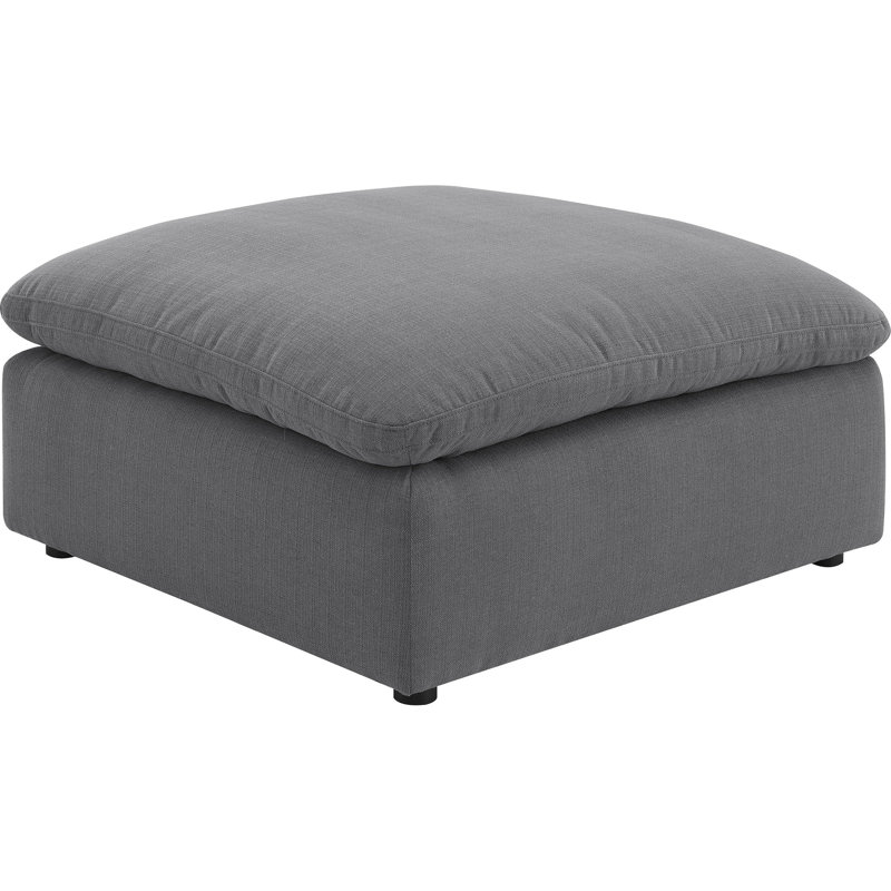 Carré rembourré gris anthracite pour espace de vie principal, avec revêtement en bois et tissu d'ameublement, largeur de 40 po avec style transitionnel, conception sans dossier, rembourrage généreux, profondeur de 38 po
