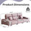 3 canapés modulaires inclinables électriques avec télécommande, haut-parleurs, recharge sans fil et 2 boîtes de rangement pour le salon, siège mi-ferme rose, structure en bois d'eucalyptus, fauteuil inclinable électrique principal 3