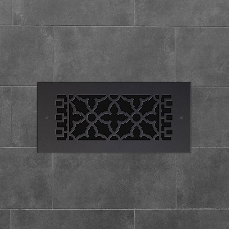 Grille de plancher en fonte avec trous de fixation Reggio, 4 po x 12 po
