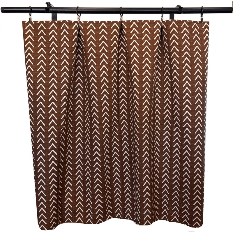 Panneaux de rideaux à motif de flèches bohème brun foncé caramel foncé, 120" W x 50" L