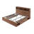 Etsuyo Farmhouse King Bed Frame with Headboard and Power Outlets,  Wood Platform Bed with Storage, 4 Drawers ,Led Light, No Box Spring Needed-1226847255