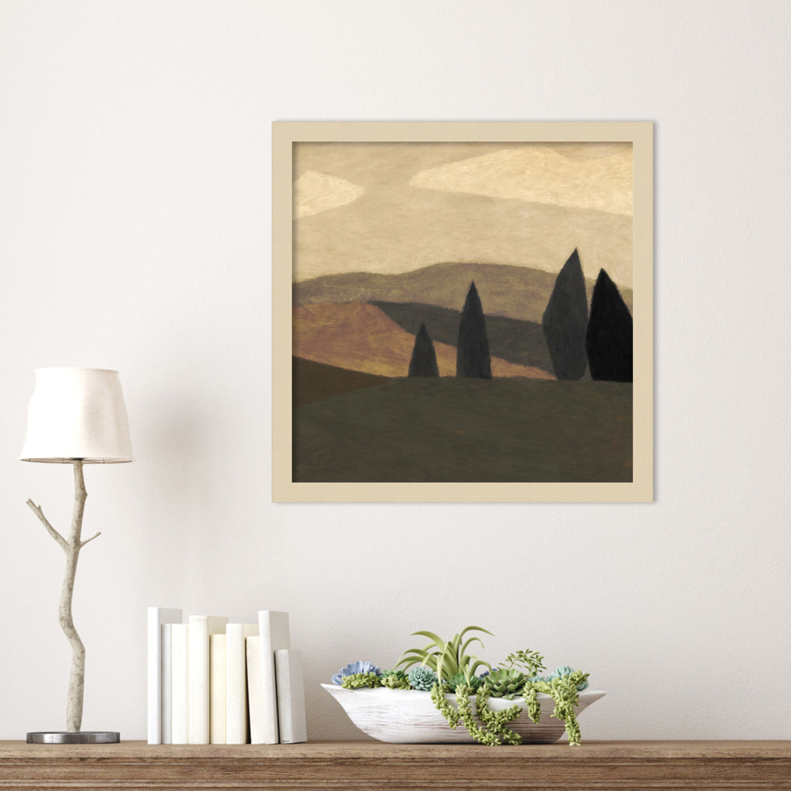 Paysage 2 Print by Dan Hobday, Brown, 17" H x 17" W