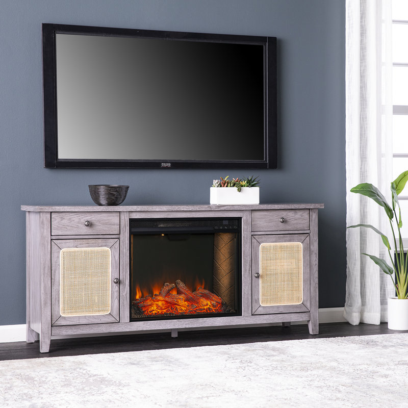 Edderton Criss Cross Fireplace TV Stand with Storage