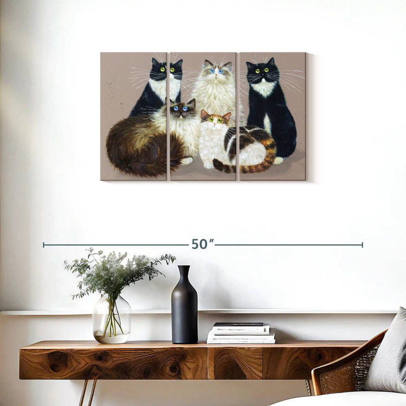 Brampt Five Cat Gang, 20" H x 33" W