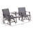 Outdoor Glider Chairs With Coffee Table, Patio 2-Seat Rocking Chair Swing Loveseat With Breathable Sling For Backyard Garden And Porch Grey-256110577