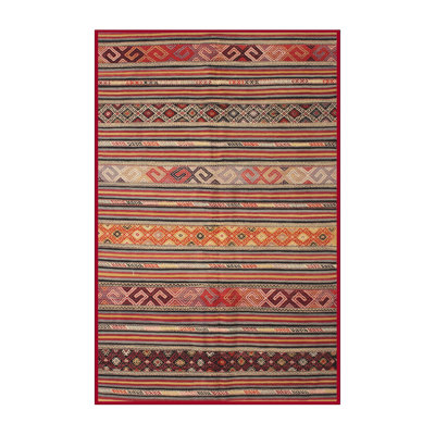 Tapis contemporain brun / orange / jaune