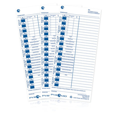 English/French Time Card