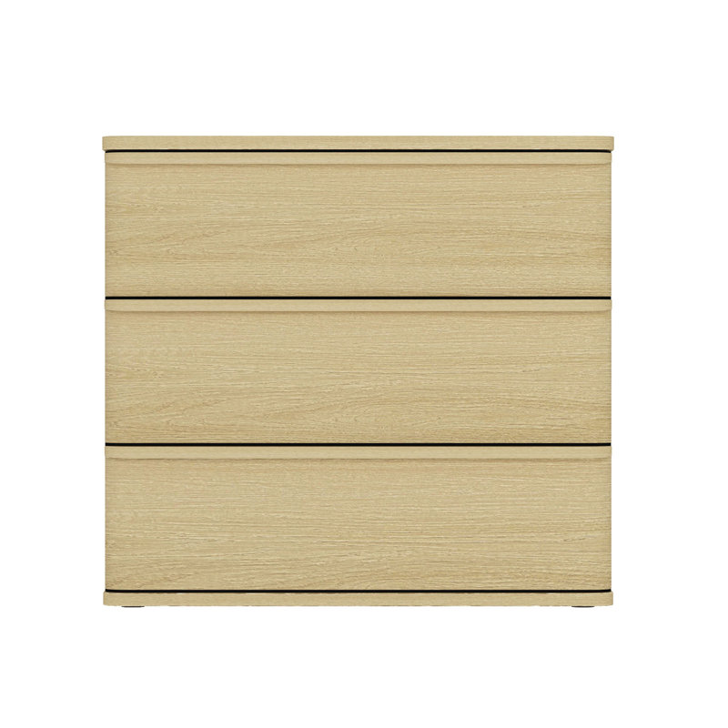 Table de chevet 3 tiroirs 26 po en chêne naturel | Rangement moderne pour chambre à coucher | Idée cadeau