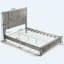Ensemble de chambre à coucher 3 pièces avec grand lit plateforme et 2 tables de chevet cannelées Kernie-122083549-122083551