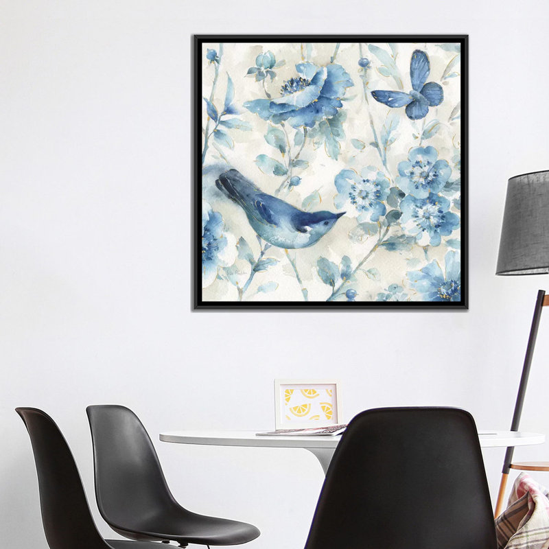 «Indigold XI», reproduction sur toile, H 18 po x l 18 po x P 1,5 po, Toile encadrée noire