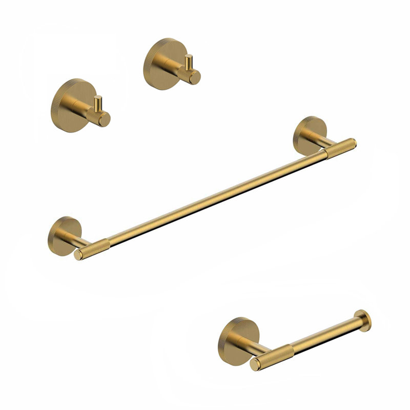 Klass WSBC 256890A Bathroom Hardware Set in Brushed Gold, Brushed Gold