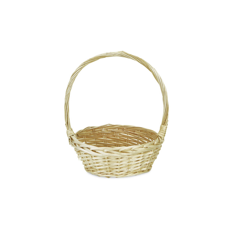 Lapine Round Willow Handle Basket for Gift Baskets, Storage, and Home Décor