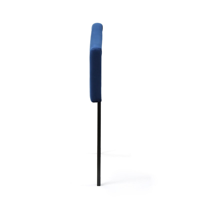 Tête de lit tapissier à panneau en métal Danni, Mélange de polyester ivoire, Double / grand
