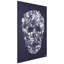 «Ethereal Skull», œuvre d'art sur le thème du crâne sur toile de chagrin argentée