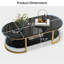 Double Shelf Steel Frame Coffee Table - Artificial Wood Surface With Sturdy Construction