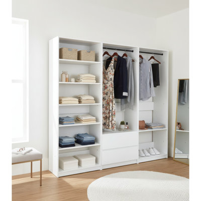 Prosper White Freestanding Walk In Wood Closet System