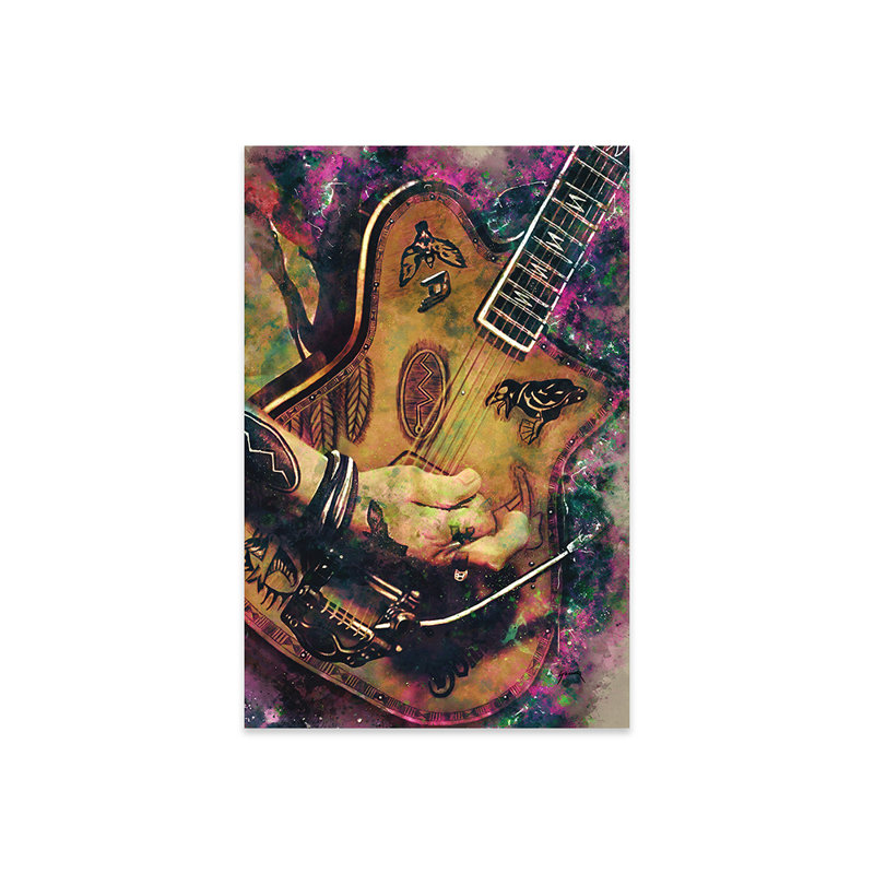 Reproduction de guitare électrique sur verre acrylique par Johnny Depp, H 32 po x l 24 po x P 0,25 po