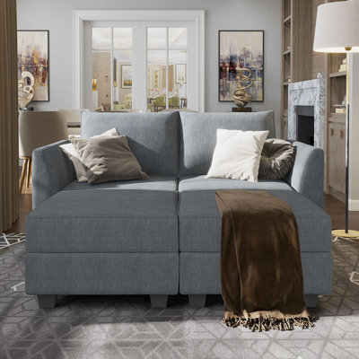 Manusite Convertible Modular Sectional Couch With Reversible Storage Chaise